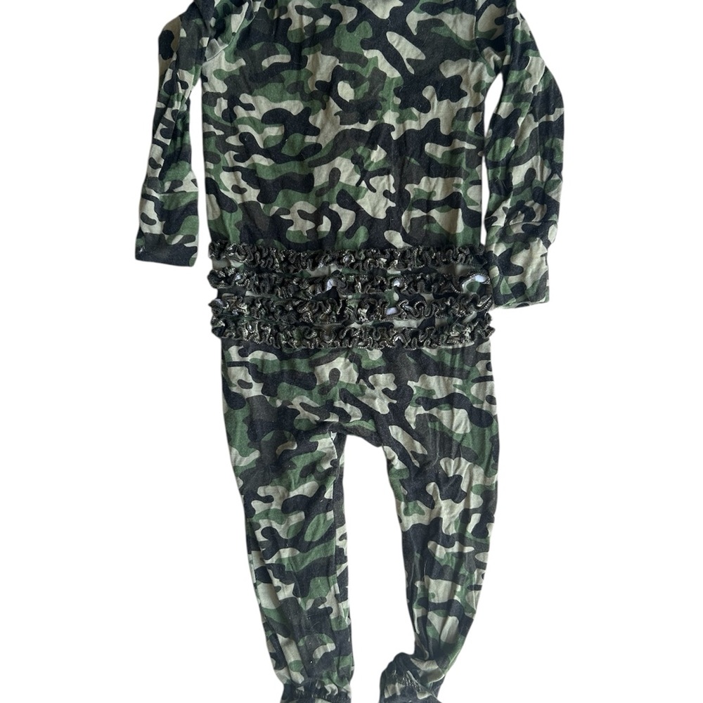 Posh Peanut Camo Kids Bamboo One Piece Footies 18-24 months - Picture 2 of 3